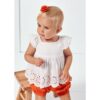 Bluza alba brodata pentru fetite Mayoral