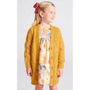 Cardigan fete Mayoral cu model torsade si nasturi