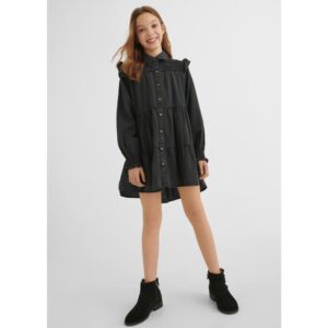 Rochie fete din denim gri cu maneca lunga Mayoral