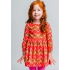 Rochie fete din bumbac rosie cu imprimeu