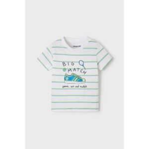 Tricou baieti Mayoral cu dungi si imprimeu