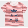 Tricou baieti Mayoral cu dungi rosii si imprimeu origami