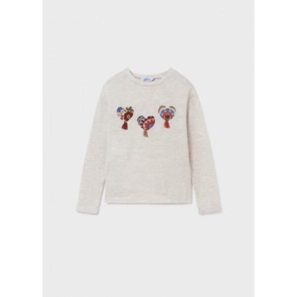 Bluza fete Mayoral crem cu aplicatii florale