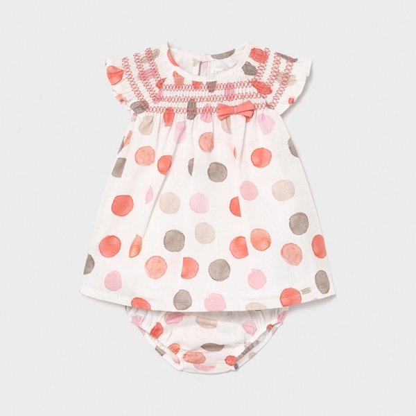 Rochie fetite Mayoral cu buline colorate si chilotel asortat