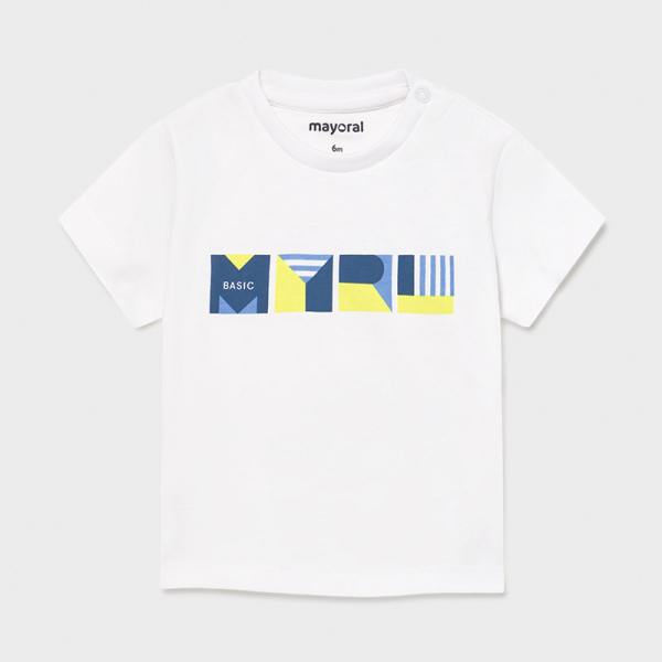 Tricou alb pentru baieti Mayoral