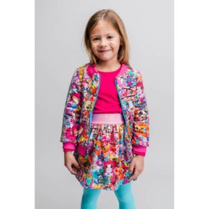 Fustita fetite cu imprimeu multicolor