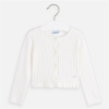 Cardigan alb tricotat bebe Mayoral