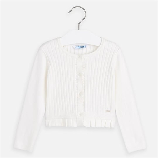 Cardigan alb tricotat bebe Mayoral