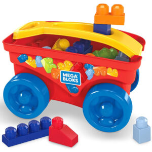 Carucior Mega Bloks cu cuburi de constructie