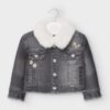 Geaca denim cu guler detasabil bebe