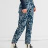 Pantaloni denim cu imprimeu floral albastru pentru femei Next