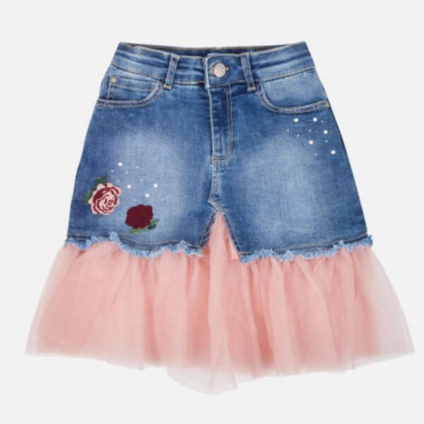 Fustă Fete Denim cu Tulle Mayoral