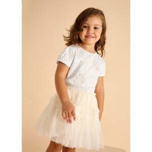Fustă fete din tulle ivory
