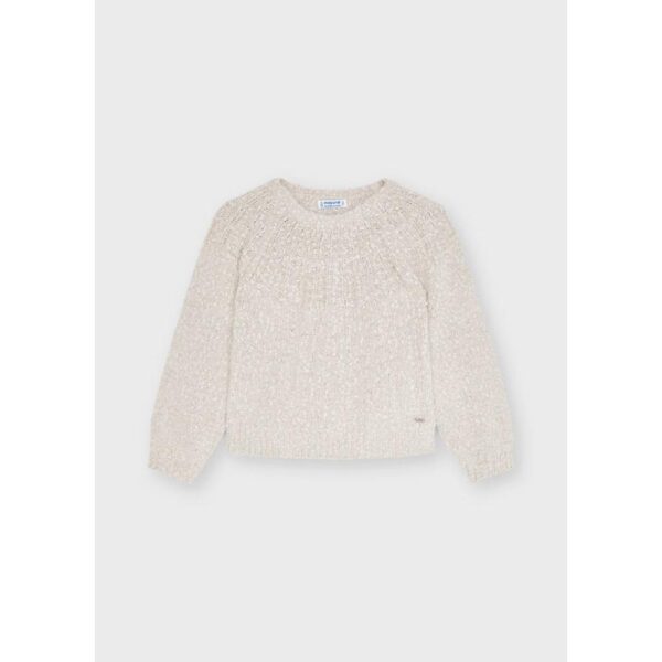 Pulover fete Mayoral crem cu fir lurex