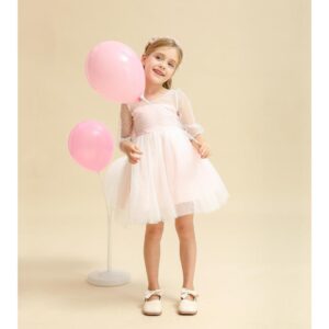 Rochie elegantă fete, din tulle roz3