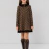 Rochie Eleganta Fete cu Volane Chocolate