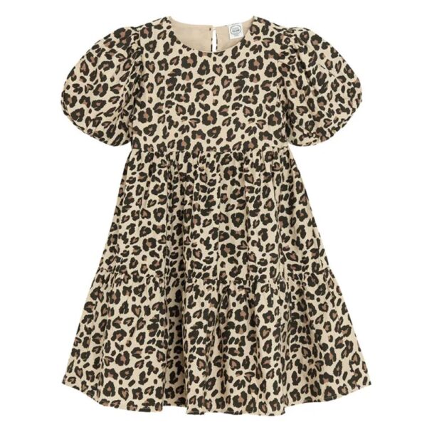Rochie cu mânecă scurtă pentru fete animal print