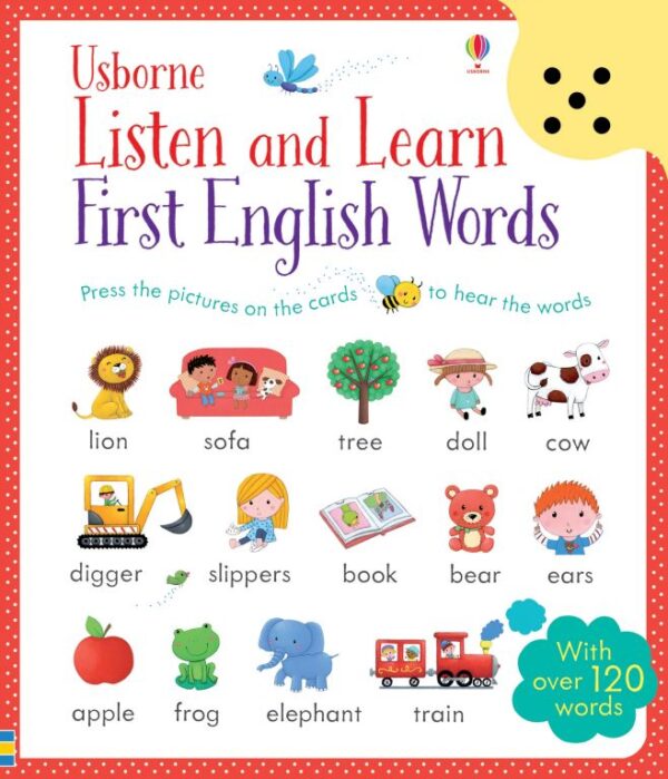 Carte interactivă Usborne cu sunete native, peste 100 de cuvinte și ilustrații superbe. Învață engleza prin joacă!